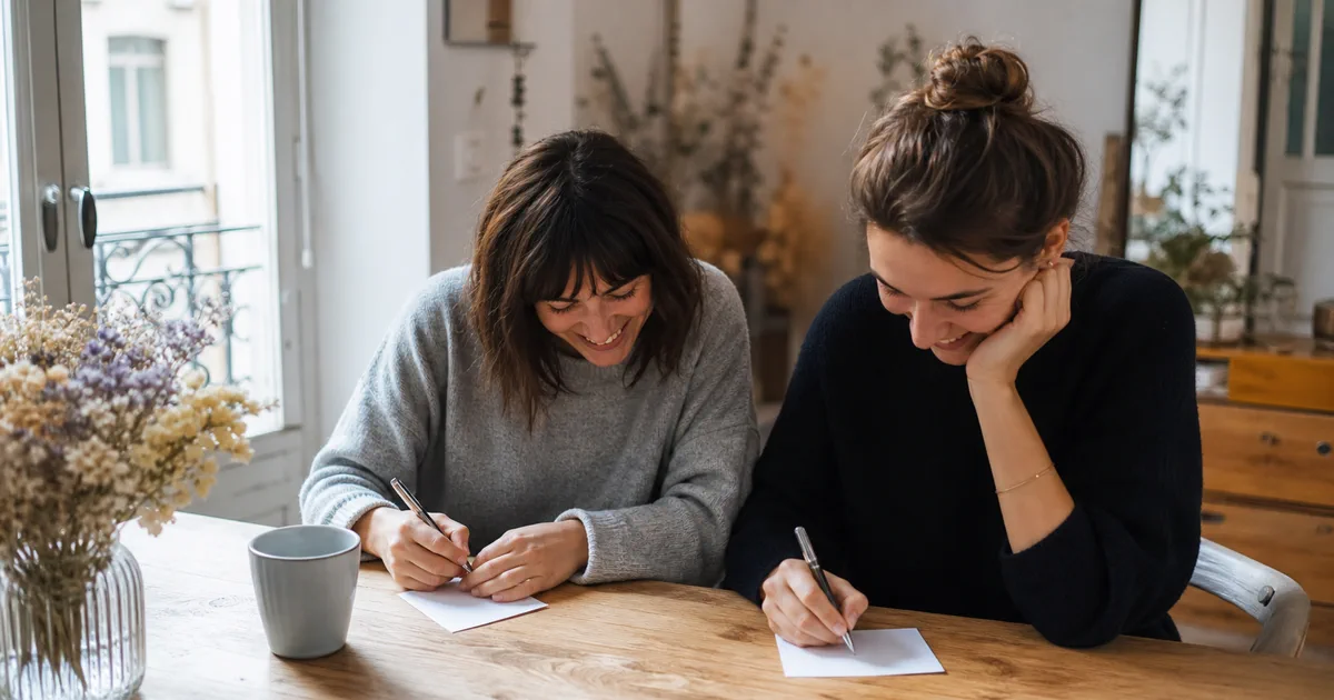 Deux meilleures amies préparent un quiz BFF