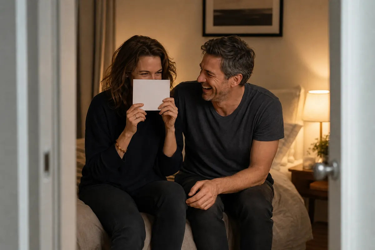 Couple riant après une question sans filtre