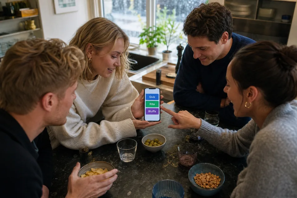 Vänner väljer speltyp på mobilen