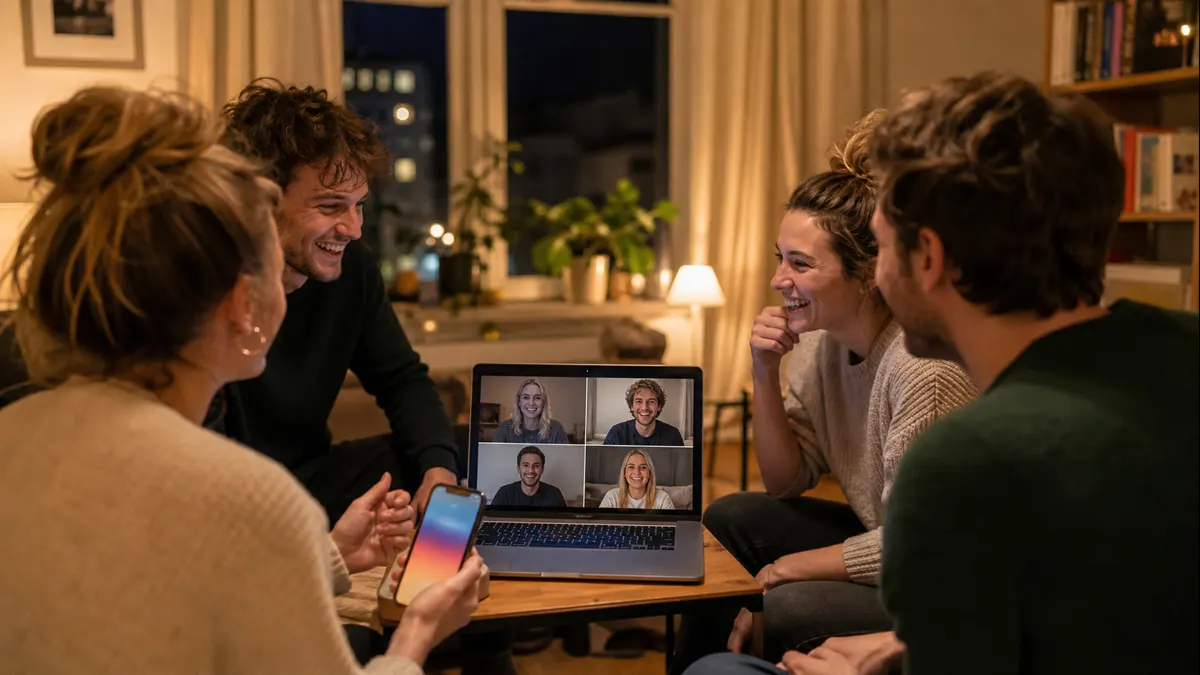 Venner spiller over videoopkald