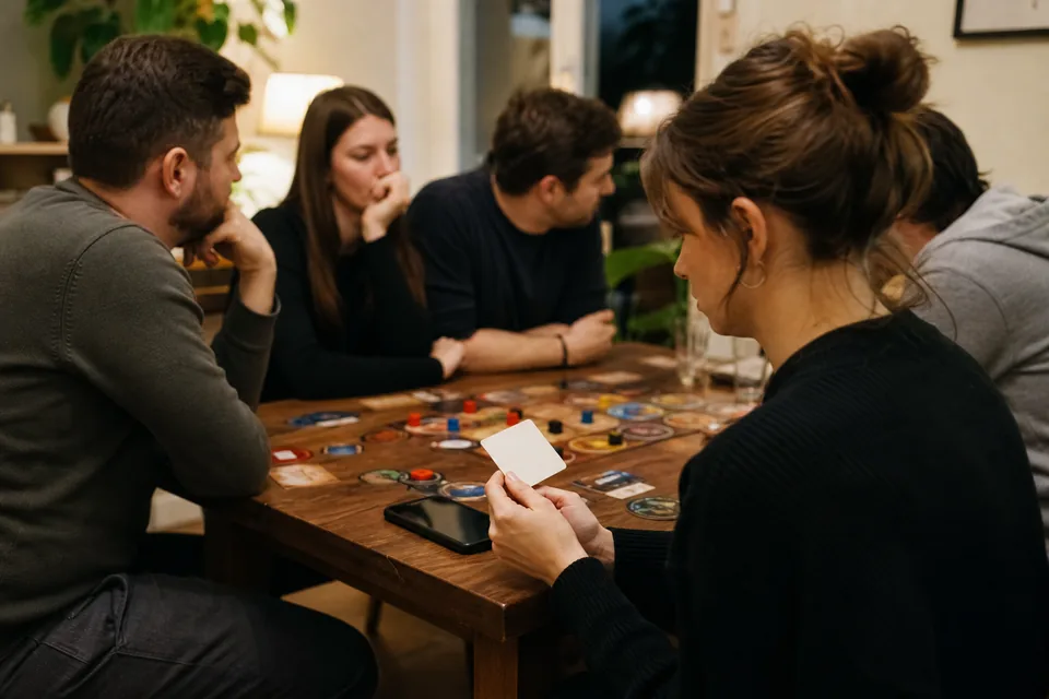 Barátok titokban nézik meg a kiosztott szerepkártyáikat
