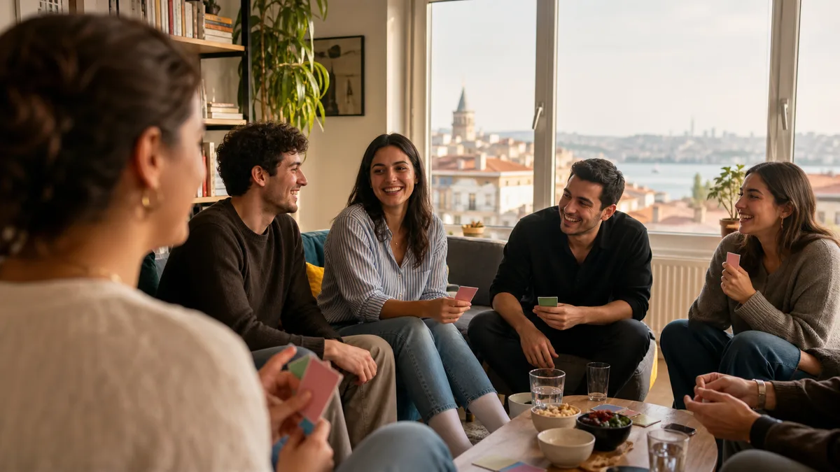 Tanışma oyununa başlayan arkadaş grubu