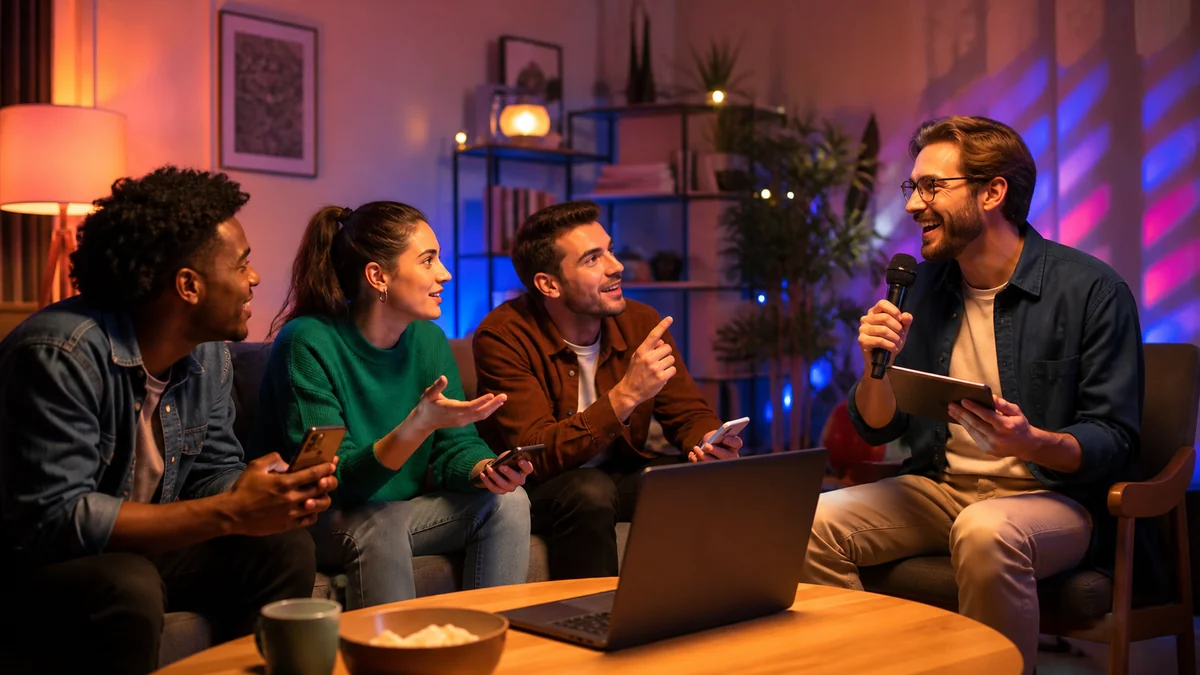Przyjaciele podczas teleturnieju online