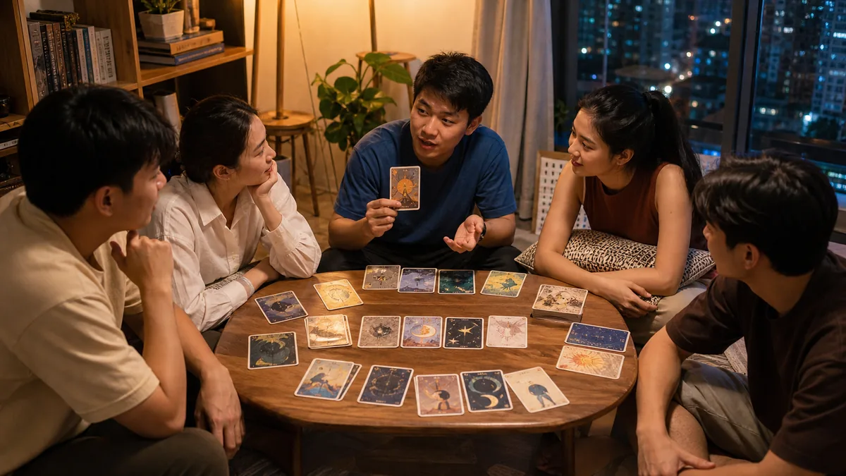 กลุ่มเพื่อนไทยเล่นเกมไพ่ภาพ Dixit รอบโต๊ะ