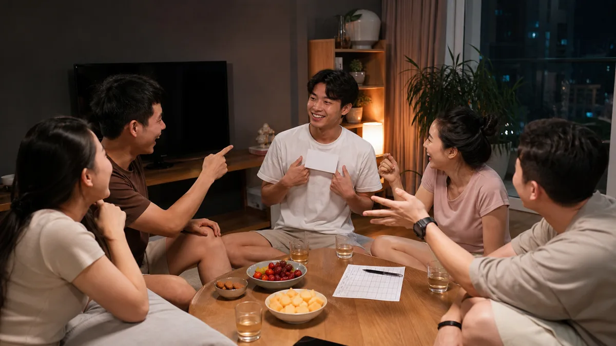 Nhóm bạn Việt Nam cùng đoán từ qua thẻ chữ