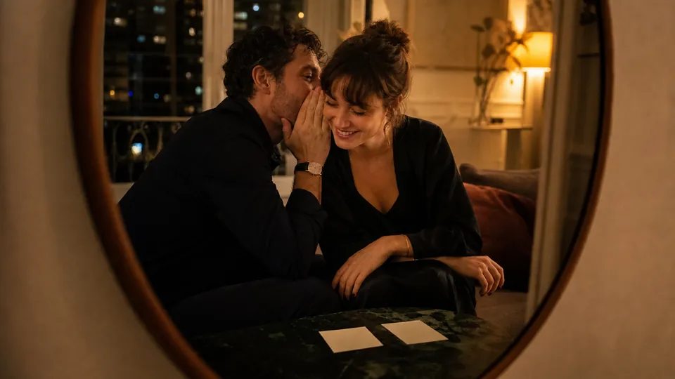 Couple dans une chambre à la lumière tamisée