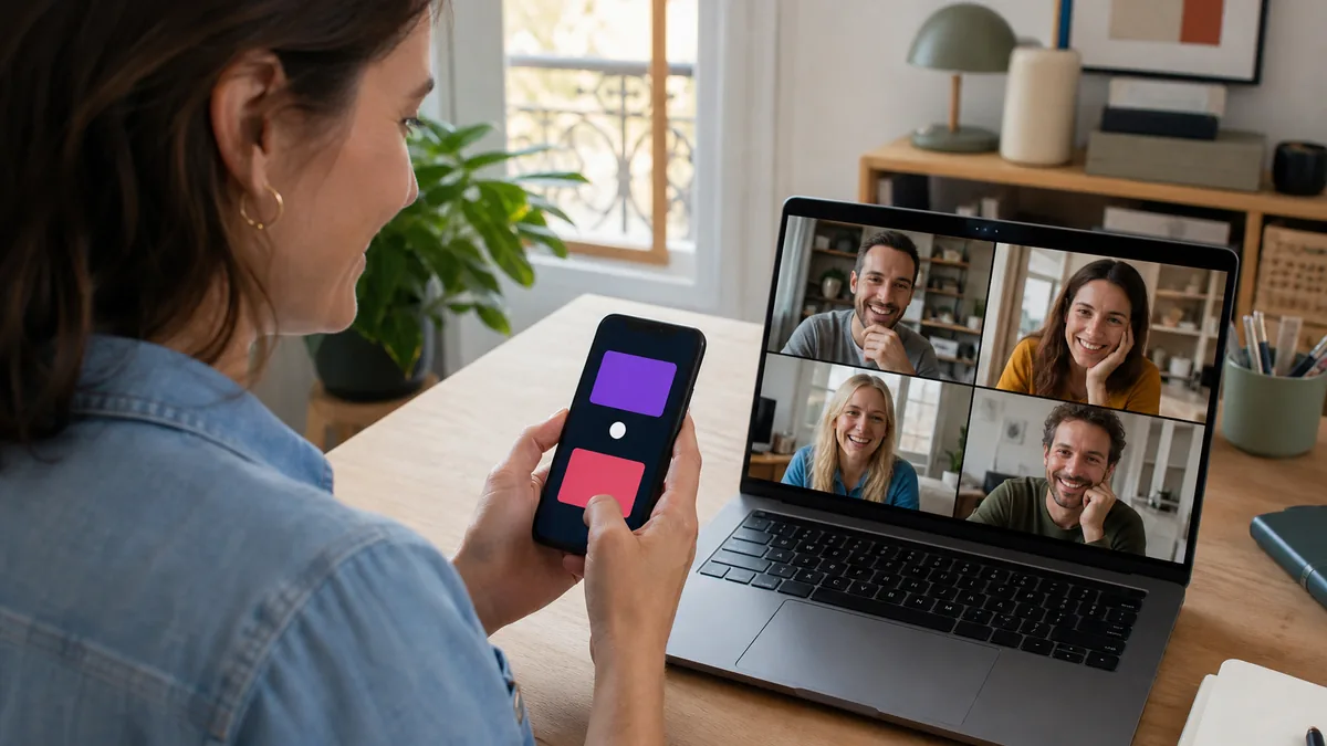 Joueuse participe à Tu préfères en appel vidéo