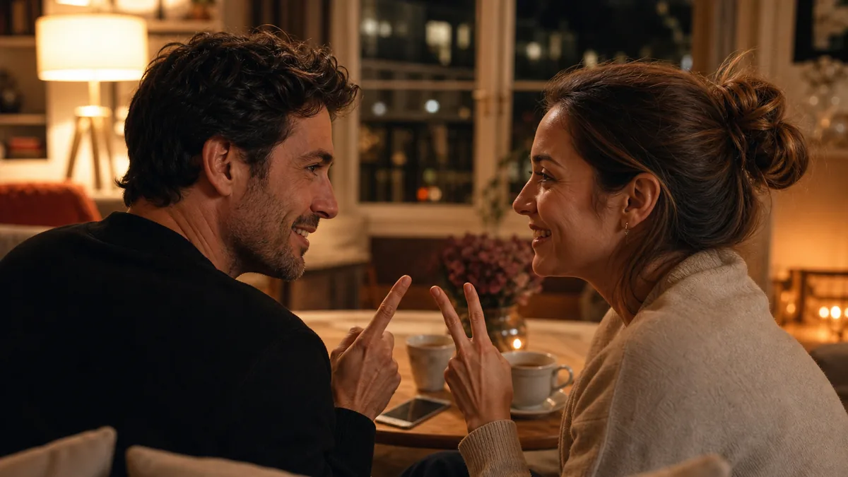 Couple échangeant deux choix lors d’une soirée