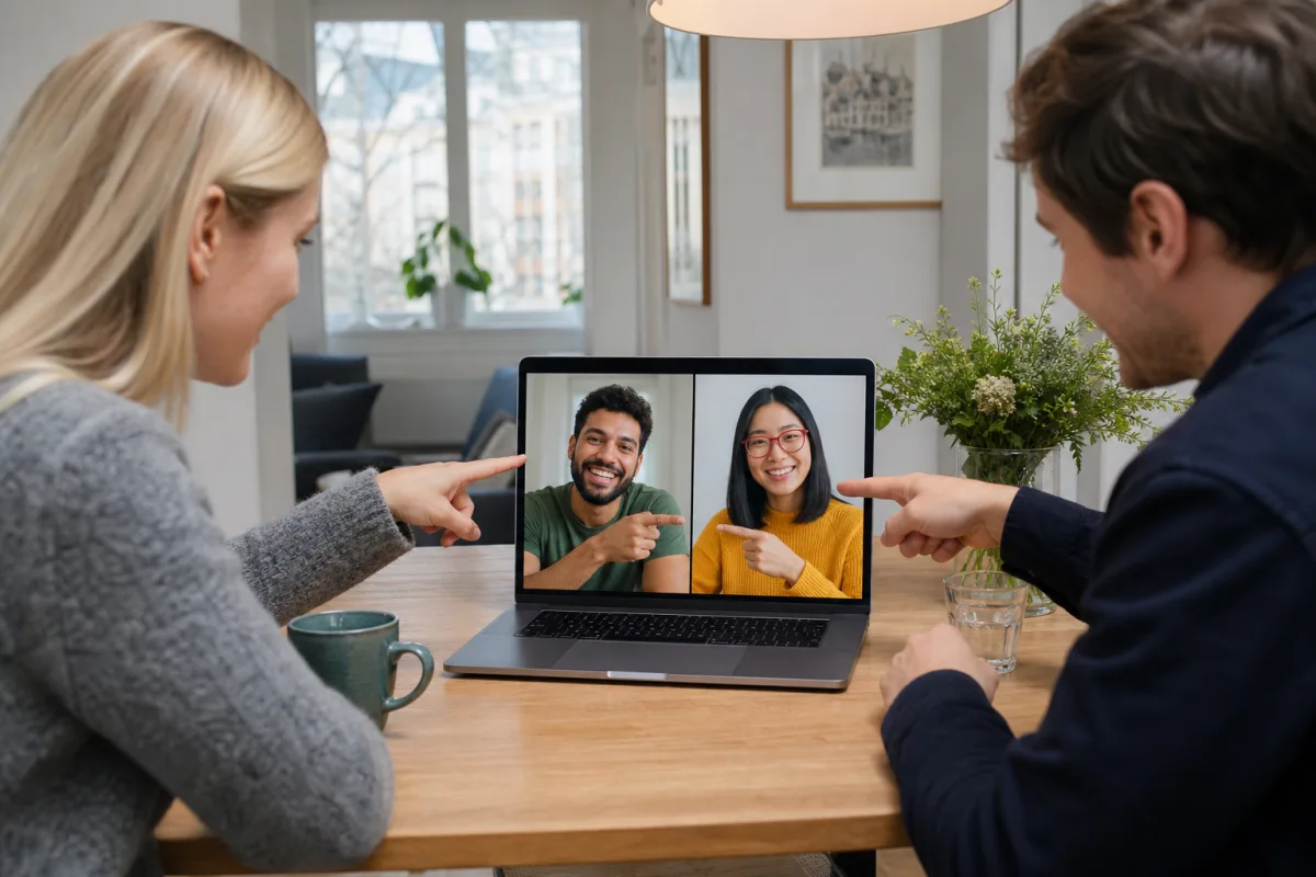 Vänner spelar över videosamtal