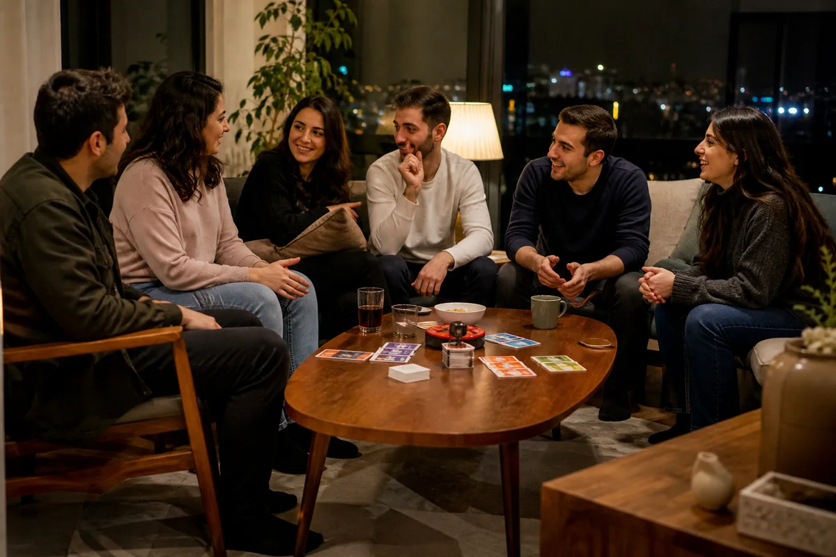 Frekans oyununda gülen arkadaşlar