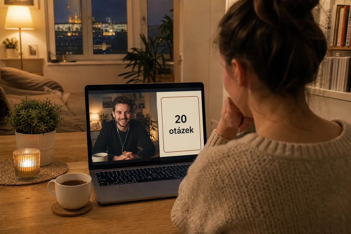 Český pár hraje 20 otázek přes video hovor