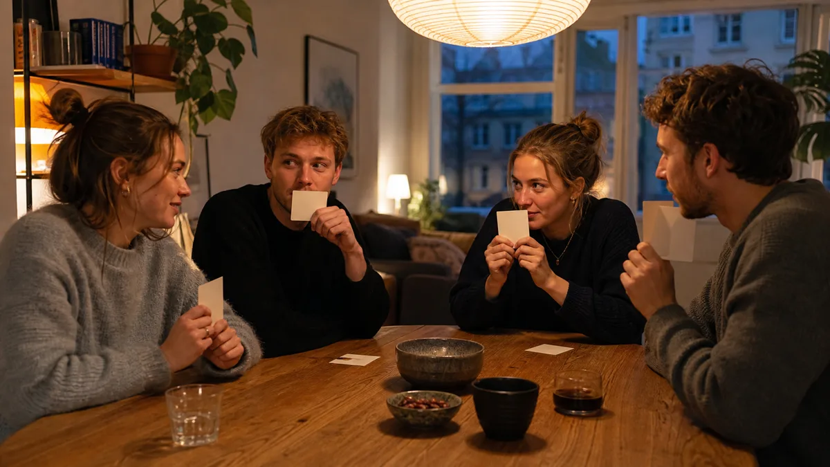 Venner spiller varulv ved et bord