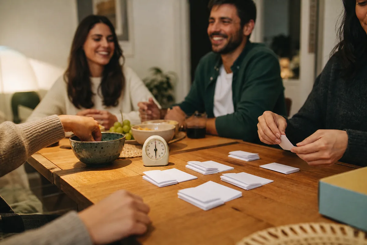 Tarjetas para preparar una partida de mímica