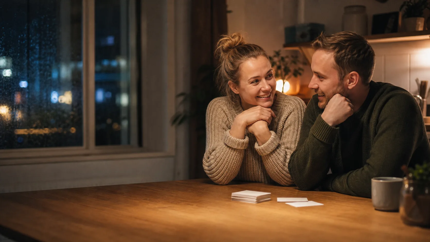 Ystävät nauravat sanapelin jälkeen