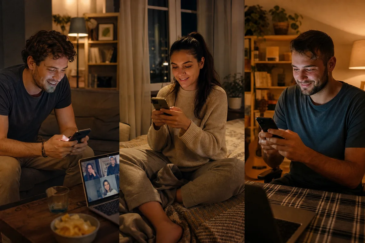 Prijatelji se pridružuju privatnoj igri na telefonima