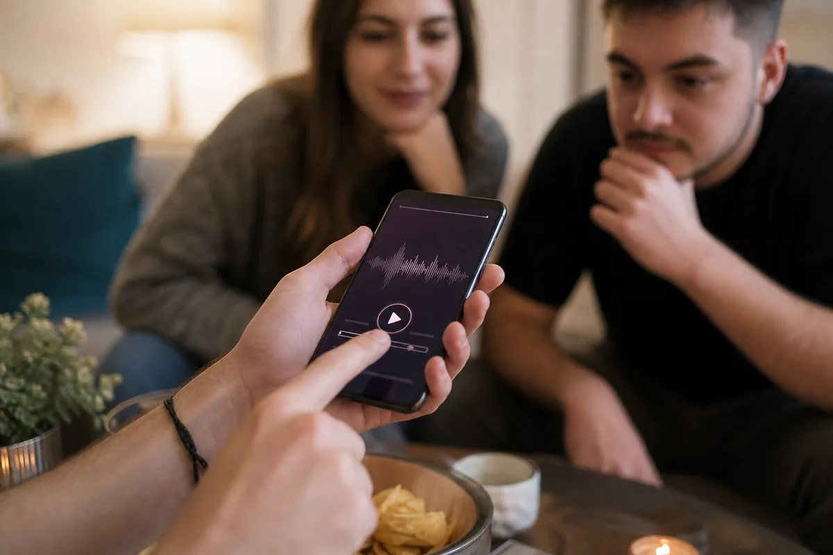 Ruka pušta glazbeni isječak na telefonu