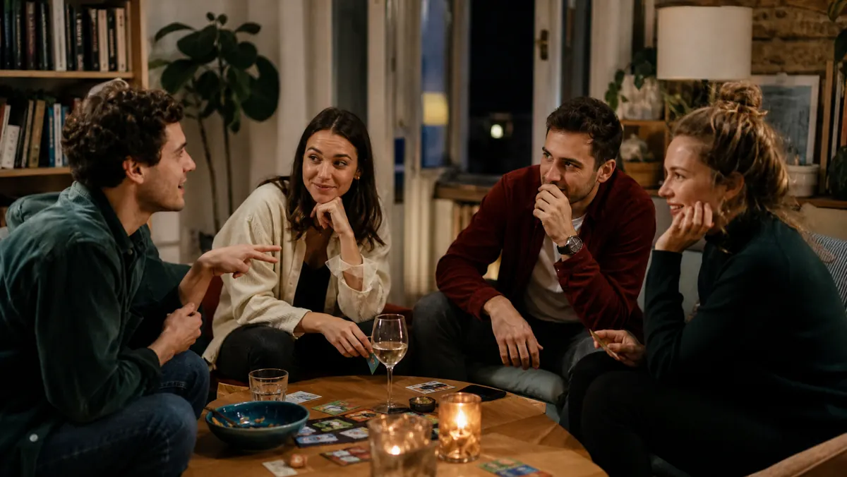 Baráti társaság rejtett szerepes játék közben