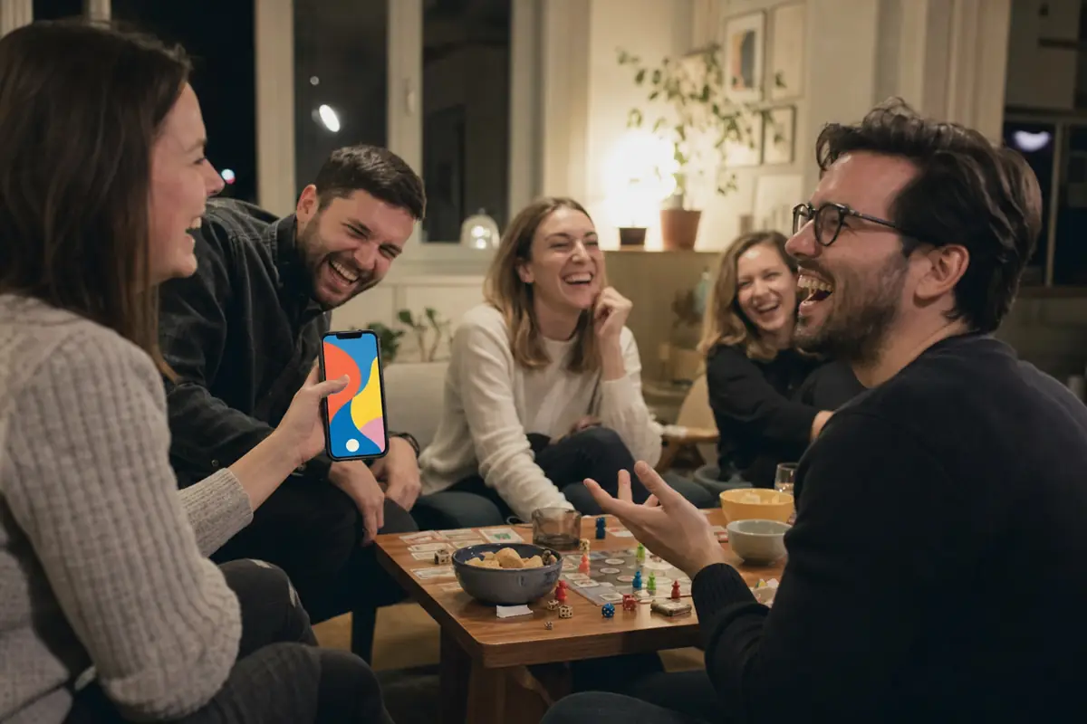 Magyar barátok nevetnek az Én még soha kérdések közben