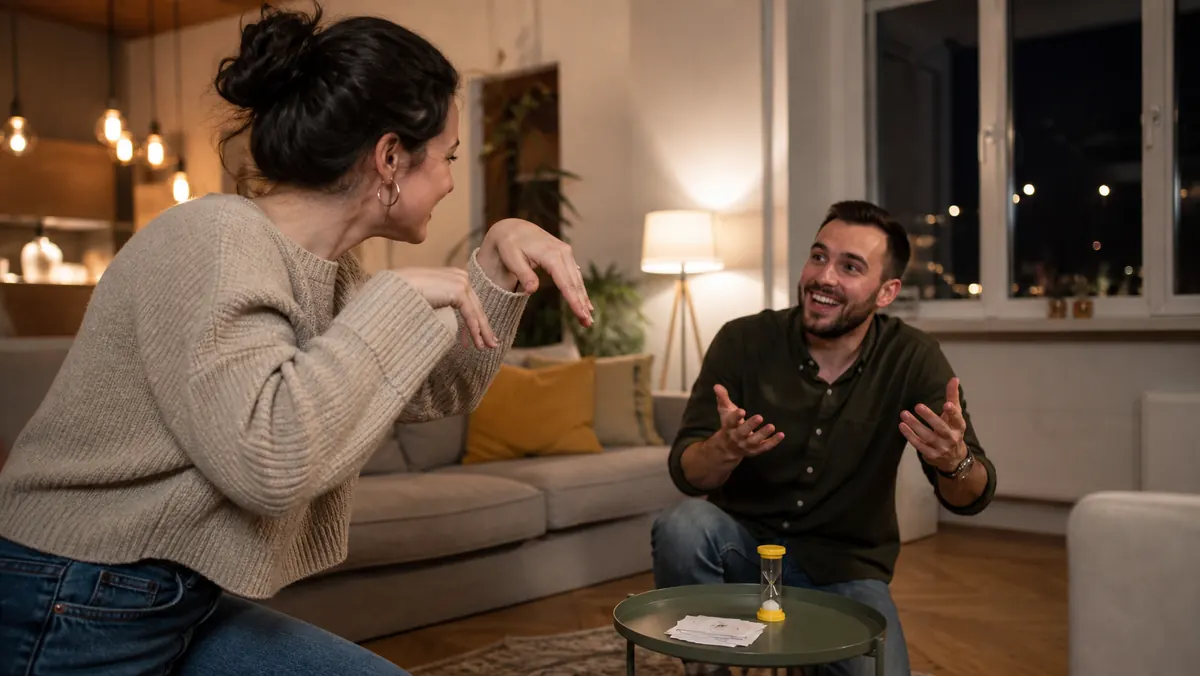 Magyar pár nevet egy otthoni játék közben