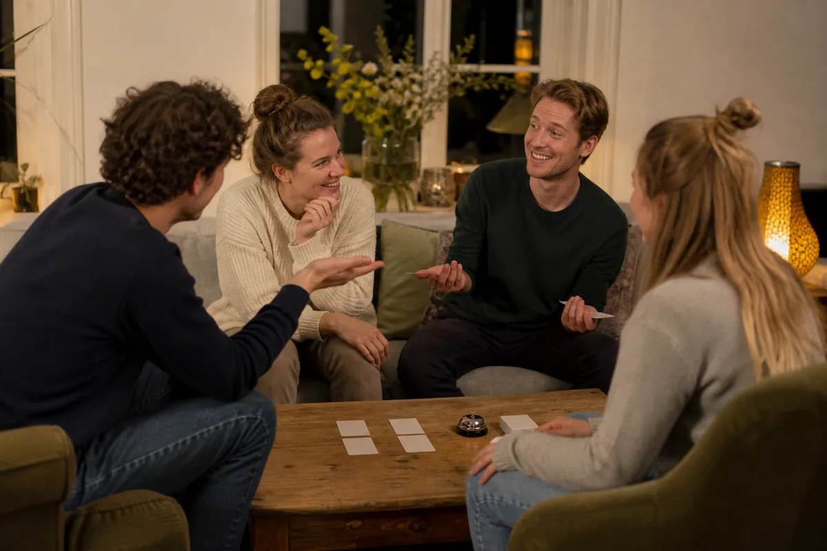 To venner prøver å unngå ja og nei i et spill