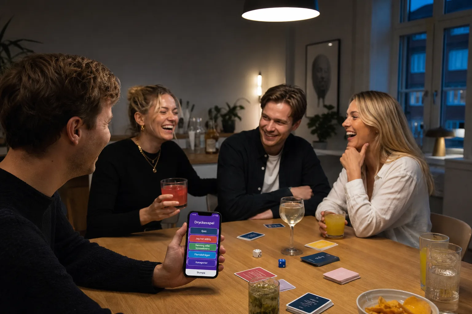 Vänner vid ett bord
