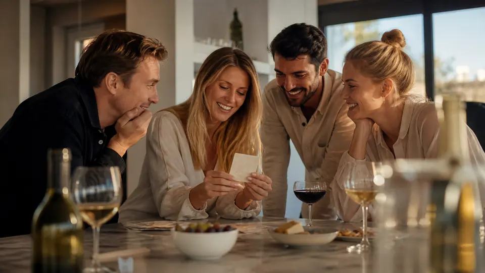 Vänner med flirtiga frågekort