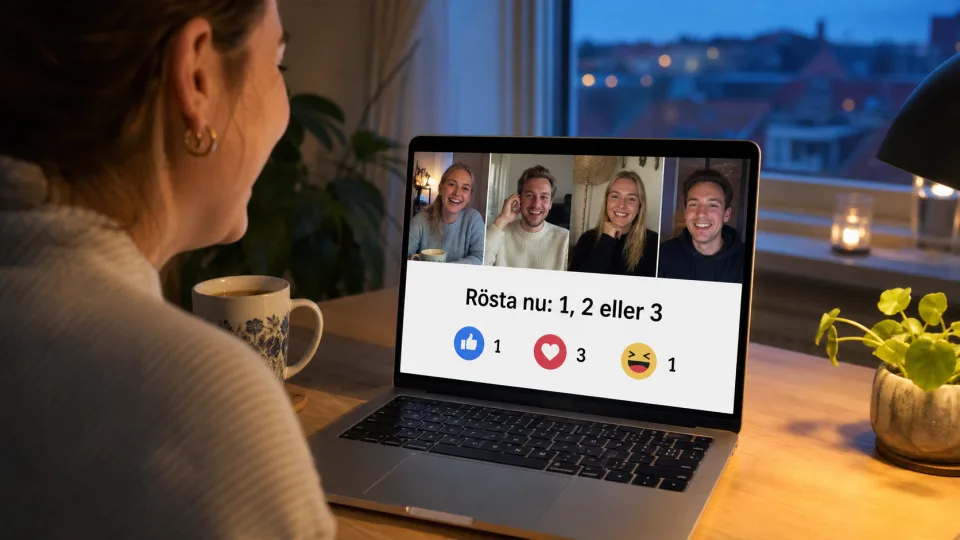 Vänner röstar i en videosamtalschatt
