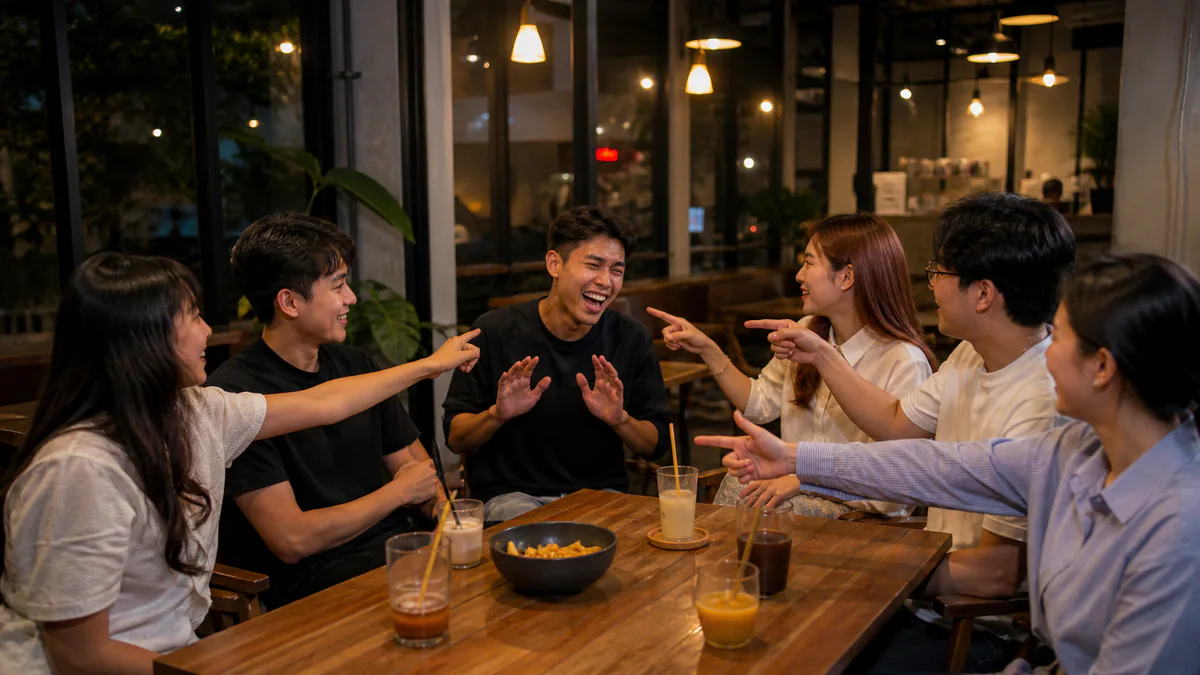 Nhóm bạn Việt Nam bỏ phiếu trong trò suy luận