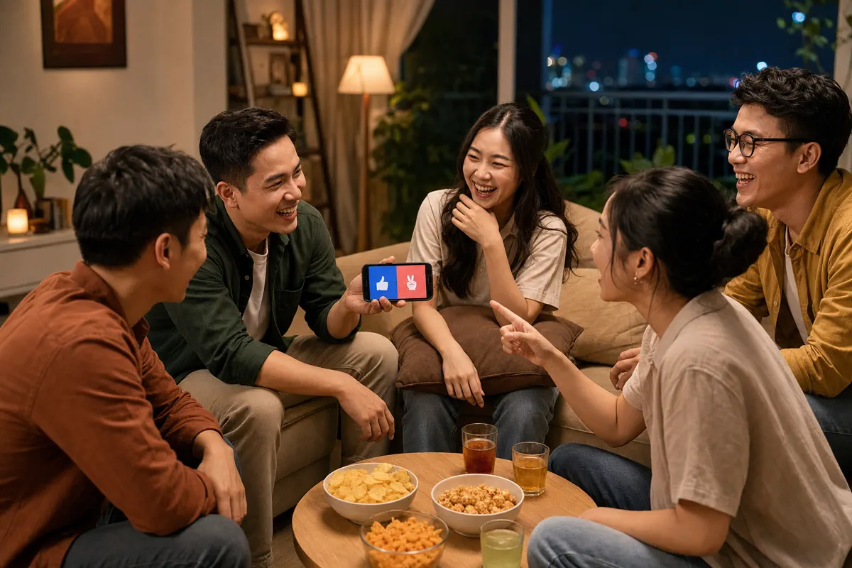 Nhóm bạn Việt Nam chơi thật hay thách online