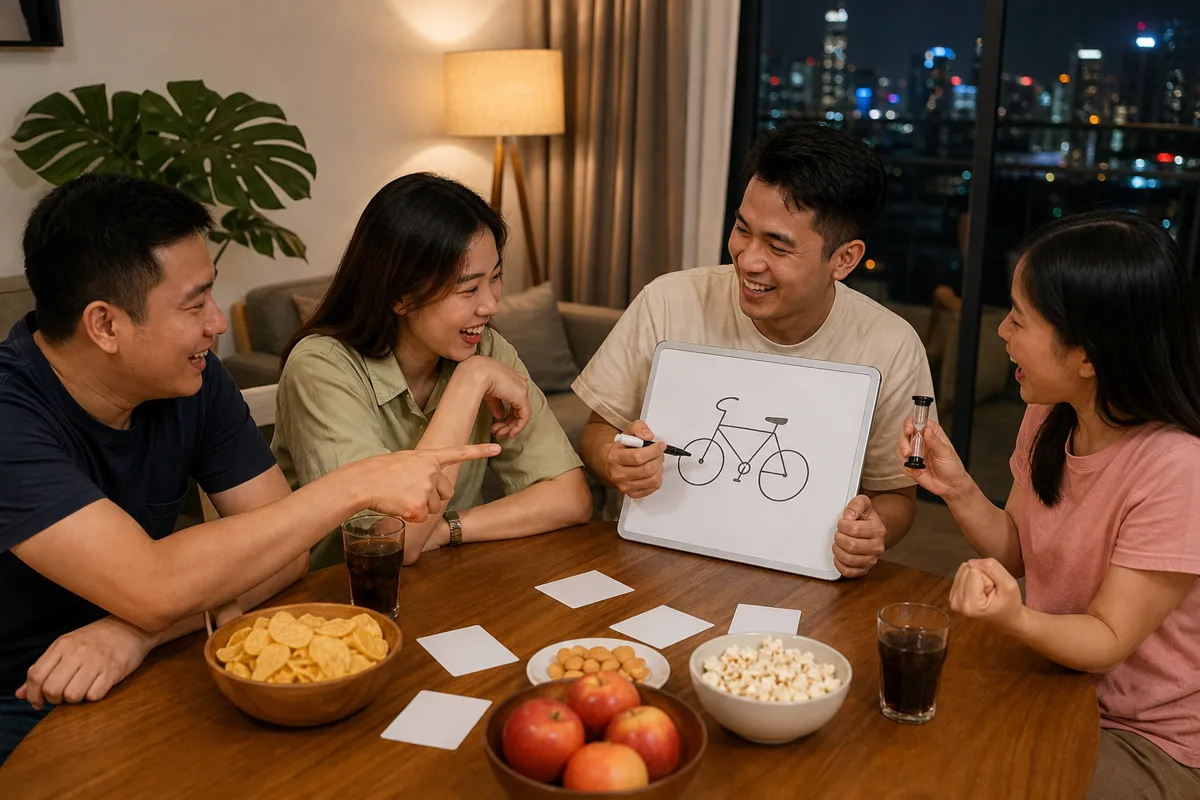 Nhóm bạn Việt Nam chơi vẽ và đoán